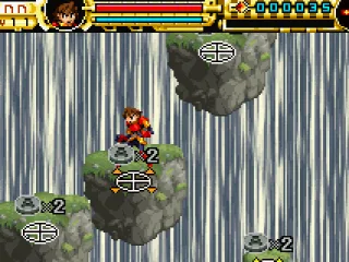 Jump quickly to avoid falling down.