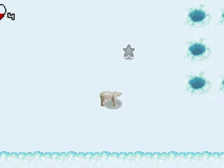 The stars indicate a spot where we can play a mini game, the star's colour shows if we have already succeeded in it.