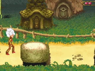 Pushing rocks in hole which are to large to jump over