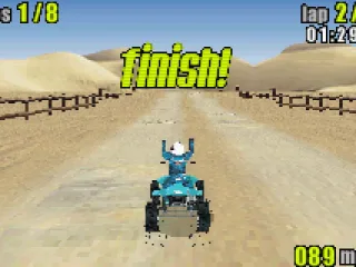 Your rider hold his arms in the air when victorious.