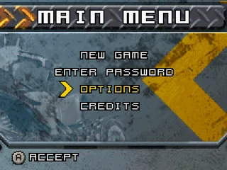 Menu screen.