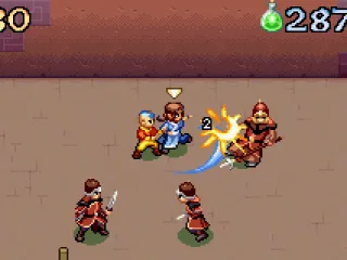 Katara saving Aang from trouble