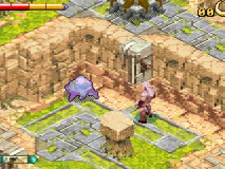 Your hands turn things to stone. So whack this jellyish creature...