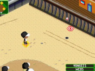 Red target showing where the ball will land