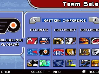 Selecting a team in Season Play mode.