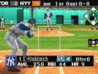 Each player's stats show up when they step up to the plate.