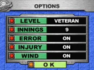 You can even select the number of innings you want to play, and adjust factors like wind.