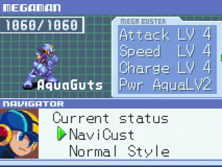 Mega Man's status