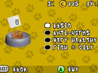 Choose which level of food to feed your pet.