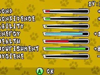 Your pet's stats so far.