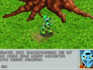 Takua tells you what to do. Oddly, his icon uses his picture from the <moby game=