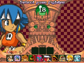 Selecting a character.