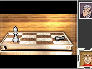 White bishop takes black pawn.