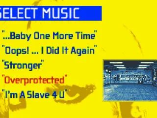 Selecting a song to perform in the Practice mode.