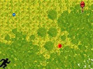 You hunt using an overhead map, with the blue dot representing you.