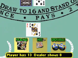 After dealing the cards you get asked to hit, stand or double