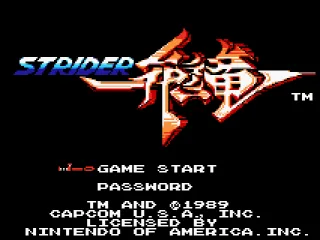 Strider: title screen