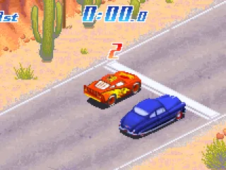 At the start line of a race, waiting for the countdown