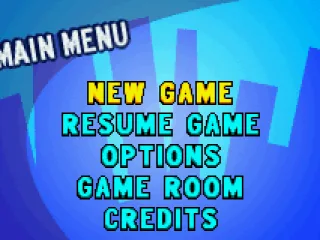 The game's main menu