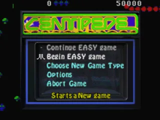 Centipede Main Menu