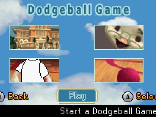 Dodgeball Game Menu