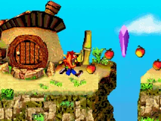 After some time walking, Crash finally finds the localization of the Purple Crystal!