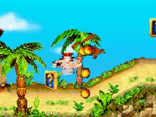 Crash starts breaking a crate containing some Wumpa Fruits.