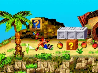 The next items are located under a row of grey blocks: it's time to slide!