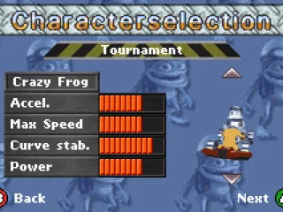 Choose from Crazy Frog, or other unknown characters!