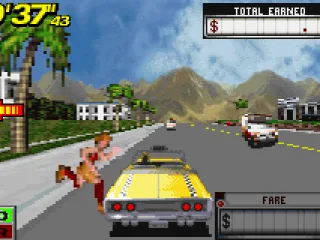 To pick up a passenger, stop the taxi close of it and he/she will come running.