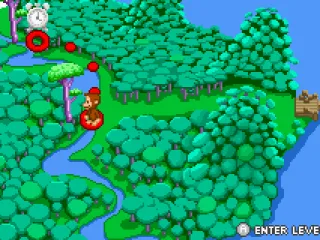 The World Map - finish a level fast enough and you'll get a Gold Clock