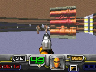 Using the hand laser, which is the starting weapon on some hybrids