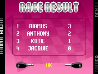 After each race, you can see your results