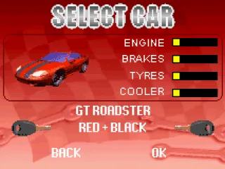 Choose the kind of car you would like to use and what color combination you want for it