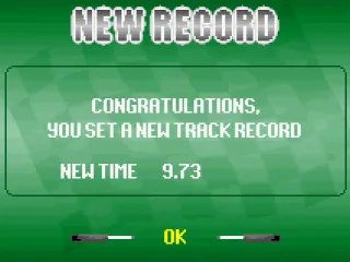 If you set a new track record, it is shown after the race