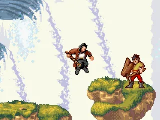 Jumping on levitating rocks