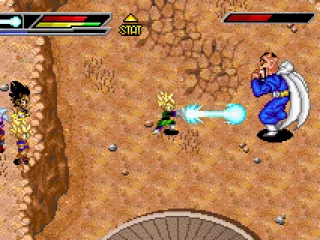 Gohan using an Electric Kamehame against Dabura.