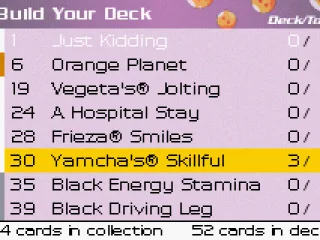 Selecting the cards you'll use.