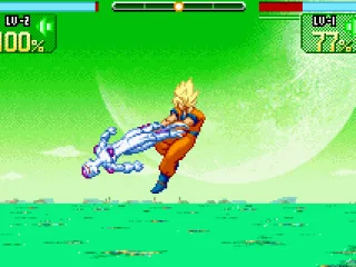 Goku spinning Frieza.