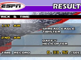 Each event shows results like this