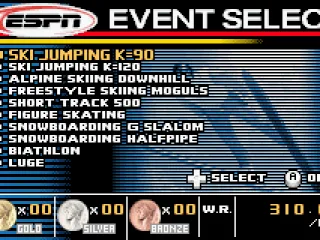 The events you can choose from