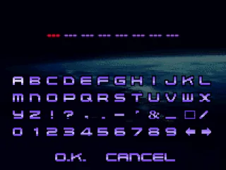 Selecting one empty slot, you will be able to register your name.