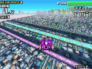 There are some jumping platforms in some tracks. Use it wisely or see this enormous city!