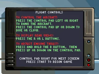 New game. Flight Controls.