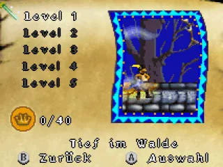Selecting a level, although all levels must be played through in regular order the first time.