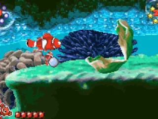 To get pass an oyster, Nemo must put a pearl in it so it closes.