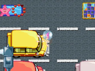 Passing through the traffic.