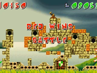 When a player wins, the loser castle explodes