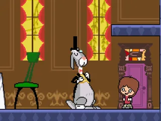 The rabbit gives instructions, objectives and explains the controls.