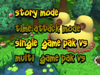 Choose your game type... Story mode is the main game, Time attack is available after completing a level, and the multiplayer games can be done with a single or multiple game packs